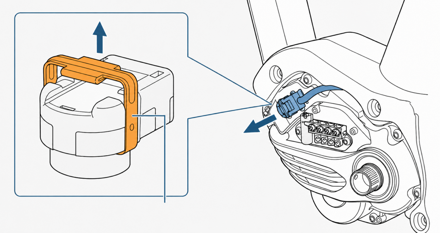 Seguro del conector de batería en motores Shimano EP801 y EP6